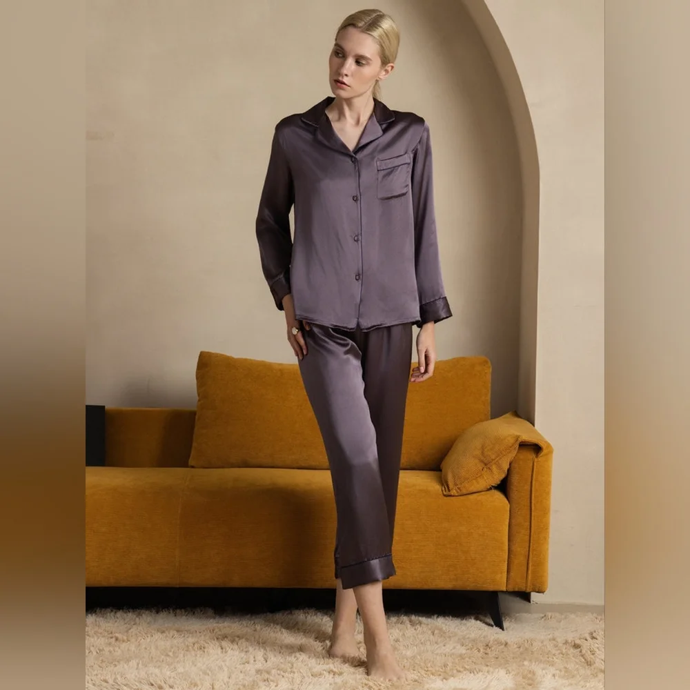 SilkSilky 100% Silk Pajama Set Size L - Picture 10 of 12